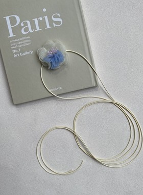 蓝色串珠花朵项链choker锁骨链