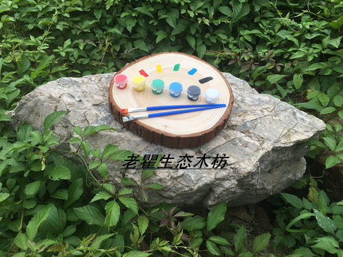 圆木片diy材料手工绘木头画原木片画木桩年轮木板幼儿园环创装饰 - 图0