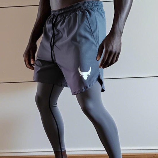 假两件健身运动裤户外训练篮球外穿九分速干跑步透气轻薄男士秋季,淘宝优惠券,粉丝福利购,淘宝优惠卷