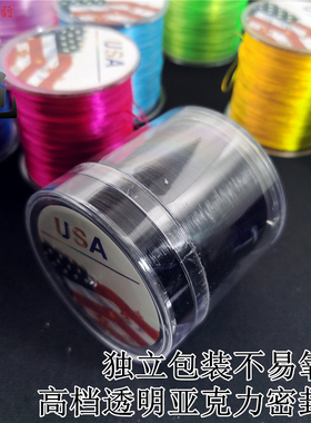 usa彩色玛瑙牛筋扁丝水晶线