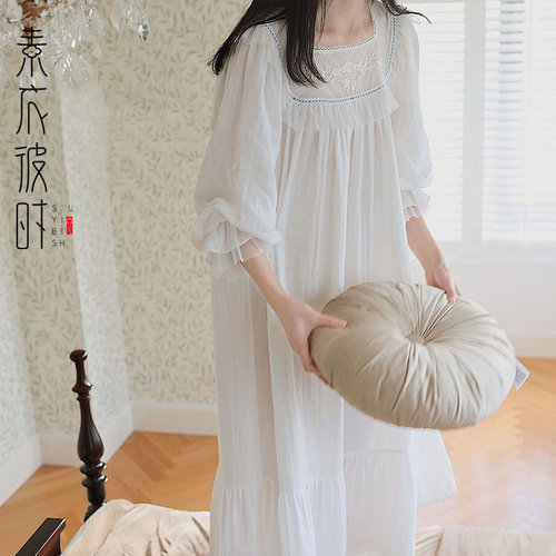 素衣彼时1985夏法式蕾丝长款睡裙服装裁剪图家居服手工diy纸样板 - 图0