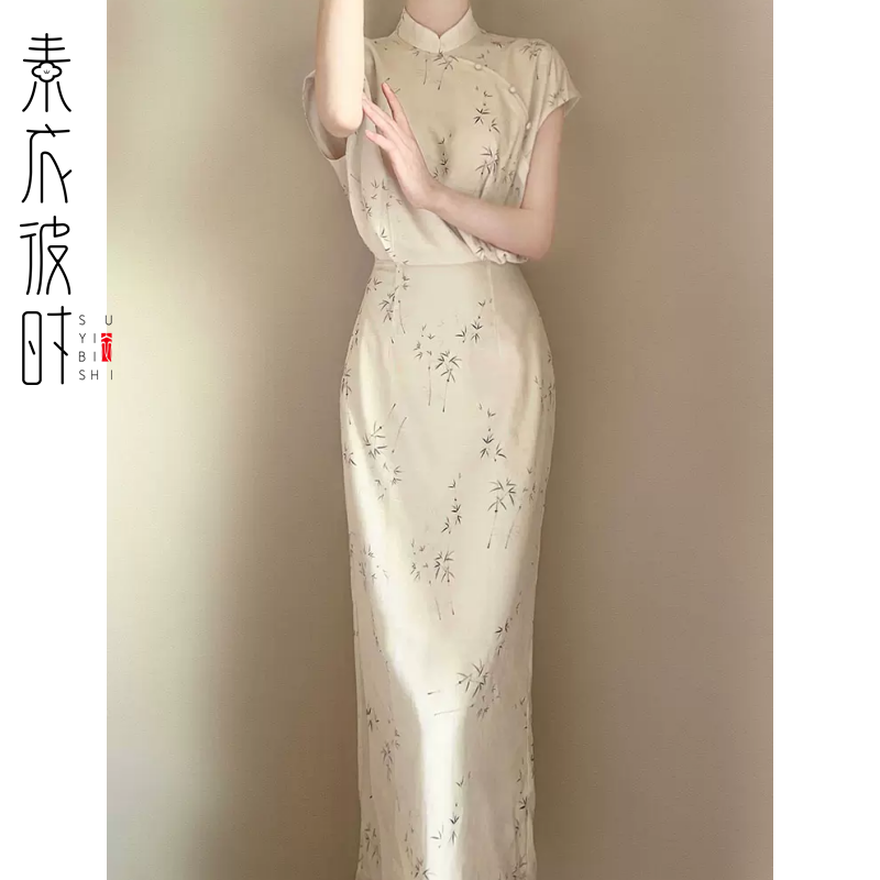 素衣彼时2476夏季女士中国风套装服装纸样新中式改良旗袍裁剪样板-图1