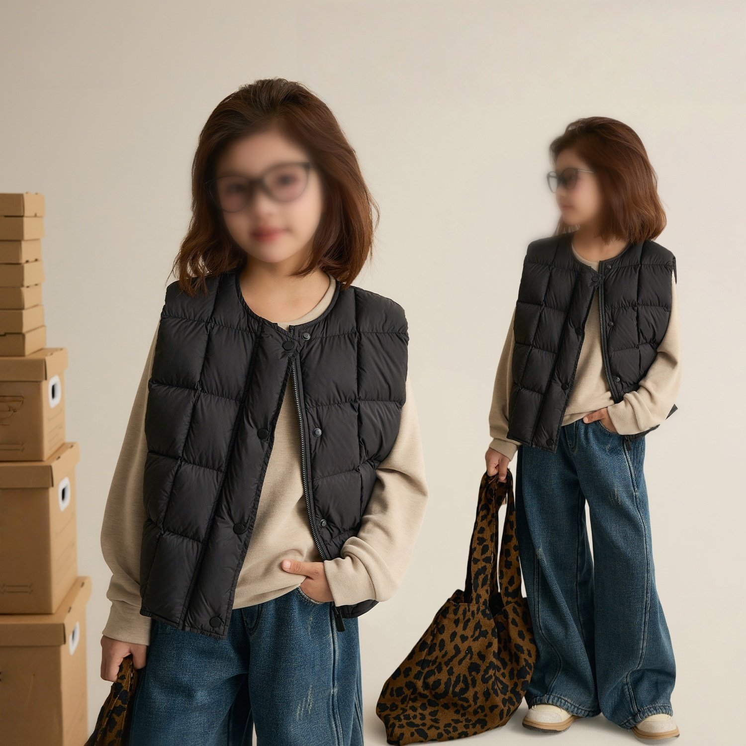 素衣彼时3730秋冬亲子羽绒马甲纸样休闲无领轻薄保暖亲子马甲样板,淘宝优惠券,粉丝福利购,淘宝优惠卷