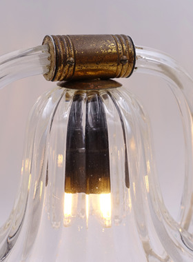 西洋古董玻璃琉璃水晶灯穆拉诺220v台灯古董装饰灯少女风22cm高