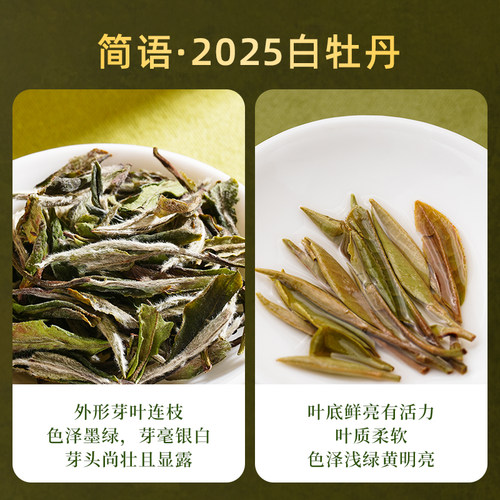 品品香茶叶福鼎白茶晒白金老白茶2021白牡丹20g 2025年白牡丹10g - 图1