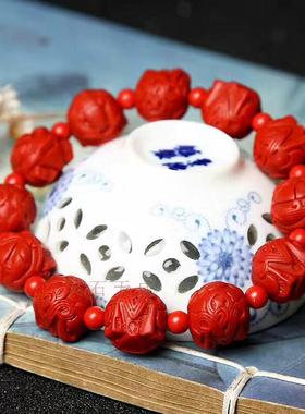 瑞兽朱砂本命年红色手串