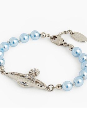 土星925银人鱼眼泪蓝色珍珠