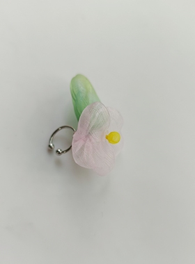 日系首饰系列欧根纱手作泡泡花手链可爱超仙小清新花朵耳骨夹
