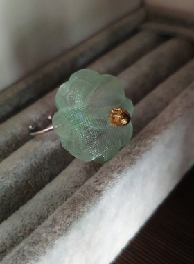 日系首饰系列欧根纱可爱超仙小众泡泡花果绿小花开口戒指清新显白