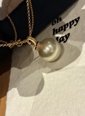 灵动奶嘴经典款天然14-15mm海水南洋金珠大吊坠基本正圆极微瑕