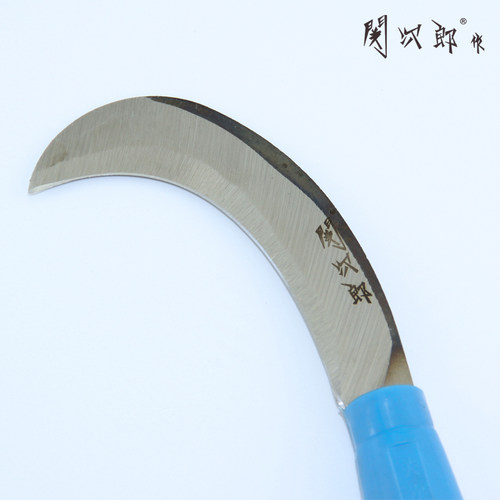 台湾关次郎茶叶采摘刀大蒜割菜刀橡胶刀塑柄弯刀茶叶刀(小) - 图1