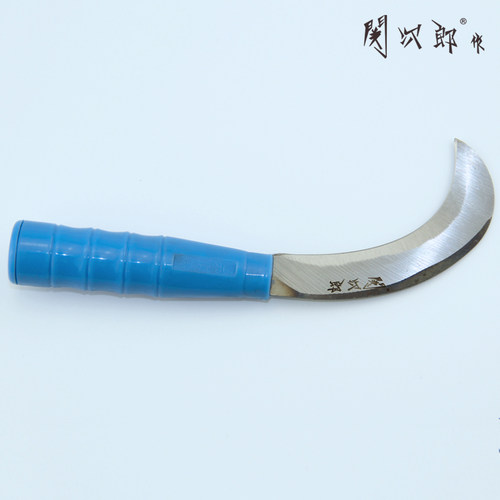 台湾关次郎茶叶采摘刀大蒜割菜刀橡胶刀塑柄弯刀茶叶刀(小) - 图3