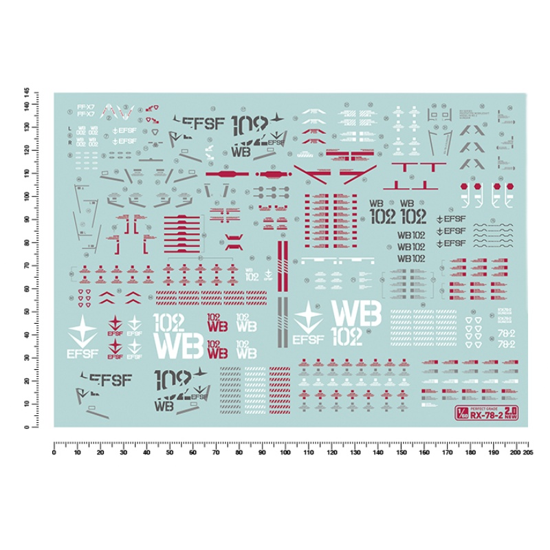 包邮 匠心社 PG20 PG 1/60 RX78-2高达元祖2.0水贴 PGU 荧光 水贴 - 图3