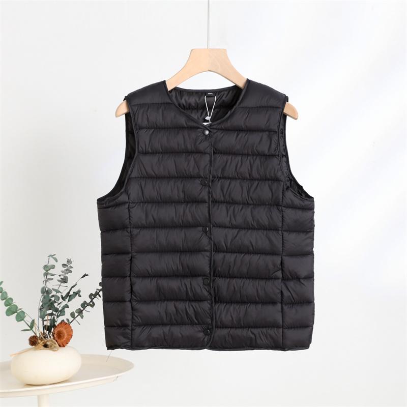 羽绒棉轻薄马甲女装内穿冬季坎肩马夹背心加厚保暖羽绒棉服外套 - 图1