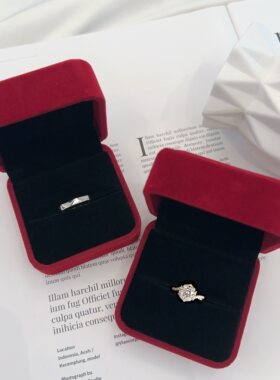 一克拉星织钻戒对戒结婚仿真假对戒结婚戒指仿真活口可调节假钻戒