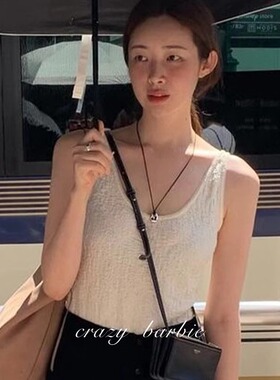 车静媛同款黑绳项链女款2024新款高级感轻奢小众长毛衣链吊坠配饰