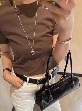 向日葵欧尼同款银色项链女轻奢小众高级感2025新款百搭长款毛衣链