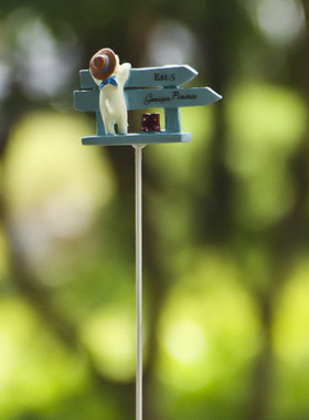 卡通创意立体树脂小狗路标鞋子园艺多肉花插插件居家装饰