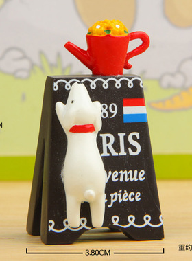 卡通创意立体树脂小狗爬小花广告牌园艺多肉花插插件居家装饰