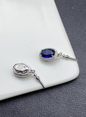 保色优雅蓝色宫廷风珍珠链串珠元