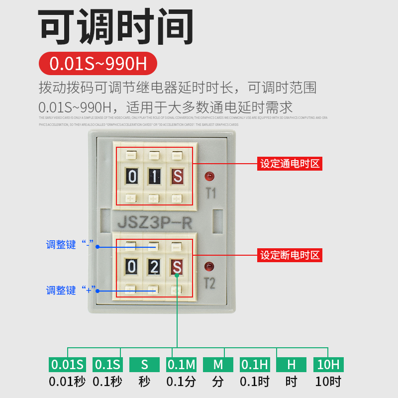 JSZ3P-R(ST3P-R ST5P-R HHS5PR)循环时间继电器12V 24V 220V带座-图0