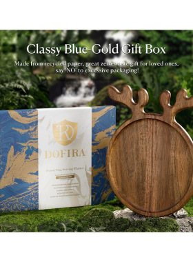 摆件木质鹿角托盘圣诞节托盘相思木水果干果盘实木餐盘庭院装饰品