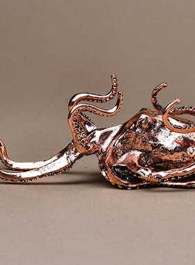 金属八爪鱼摆件水晶球托底座家居章鱼装饰品铁艺工艺品矿石支架