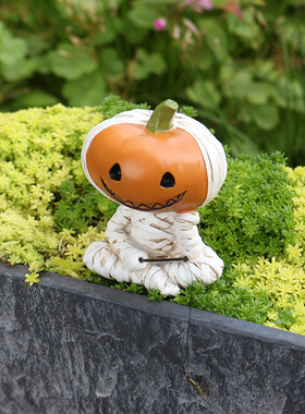 跨境万圣节新品树脂绷带南瓜