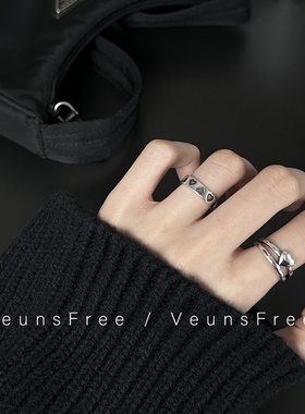 925纯银复古做旧爱心戒指