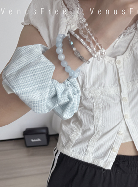 手工定制异形灰月光石蓝光白玛瑙白松石小颗手串手链叠戴单戴宝石