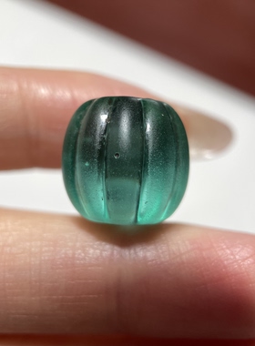 湖蓝糖果色老琉璃瓜珠14mm 念珠手串串珠配珠配饰老珠单珠 1747