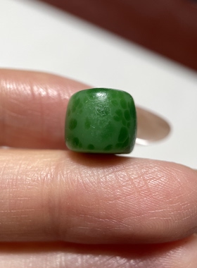 老青蛙皮点翠绿琉璃桶珠10.8mm多宝配珠配饰散珠配件文玩饰品1565