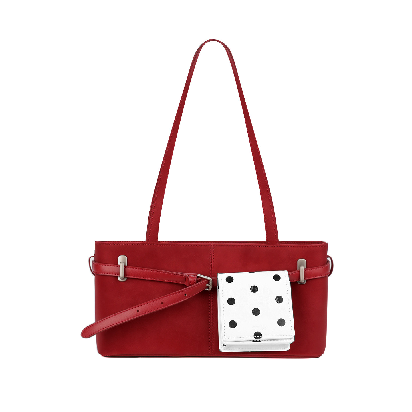 简着25AW 原创 勃艮第红 新年礼物 摩登通勤皮带装饰单肩腋下包女,淘宝优惠券,粉丝福利购,淘宝优惠卷