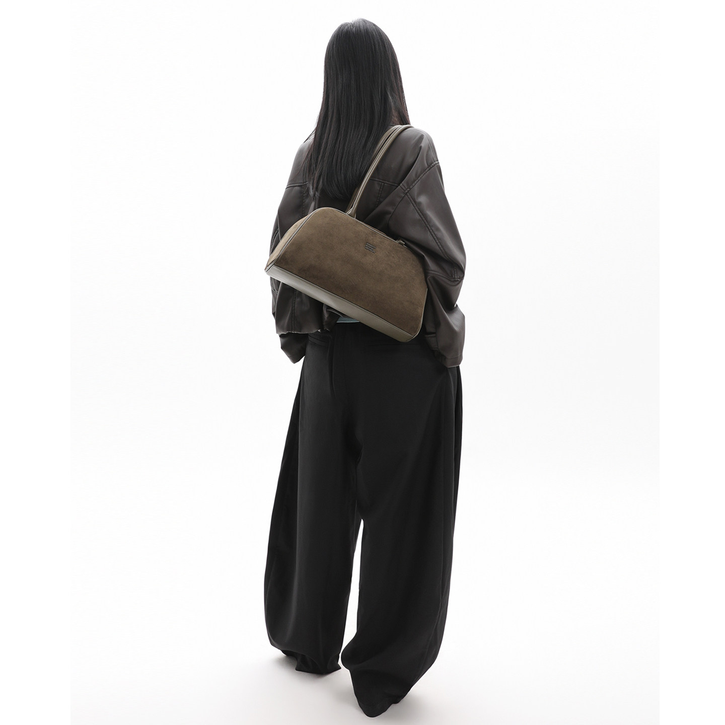 简着26SS新品 原创 格尔托 雪松绿 麂皮波士顿包简约单肩保龄球包,淘宝优惠券,粉丝福利购,淘宝优惠卷