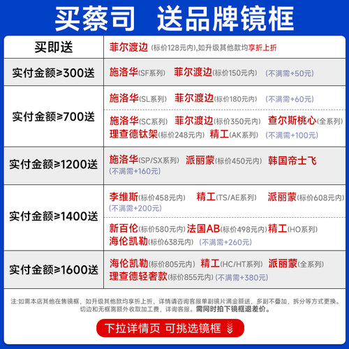 蔡司泽锐镜片近视防蓝光Plus1.60钻立方铂金膜1.67防蓝光网上配镜 - 图0