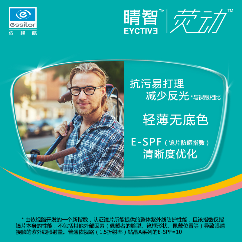 大视野眼镜专营店依视路镜片睛智荧动1.60超薄A3非球面1.67近视眼镜片防尘轻易清洁1