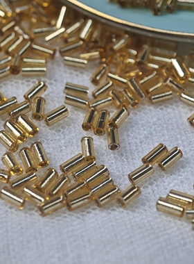 1.5*3mm御幸灌金管珠手工DIY手链法绣发簪服装礼服串珠材料