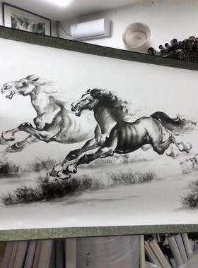 八马走兽客厅办公室装饰风水画