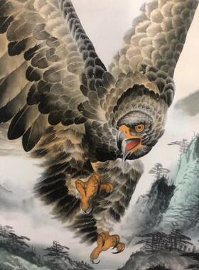 大展宏图老鹰工笔国画开业送礼