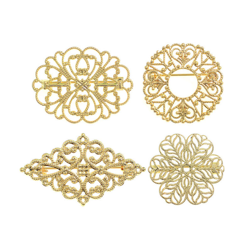 diy花片胸针胸花手作配件（2只）铜质保色挂电小英子胸饰手工材料,淘宝优惠券,粉丝福利购,淘宝优惠卷