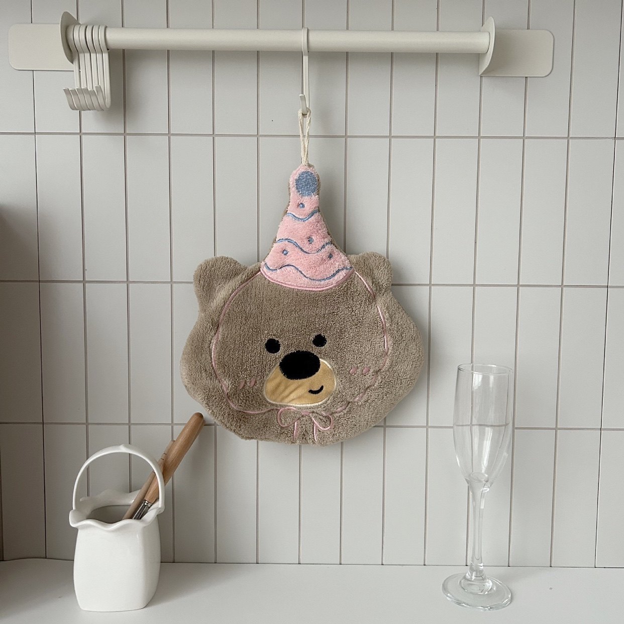 可爱小熊小狗擦手巾珊瑚绒可爱卡通挂式吸水速干加厚擦手手帕抹布,淘宝优惠券,粉丝福利购,淘宝优惠卷