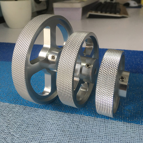 金属铝合金滚花轮压花同步编码器轮 计米轮子 周长200.250.300mm - 图0
