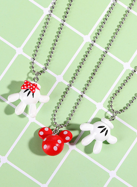 米妮手掌可爱卡通头像毛衣链吊坠