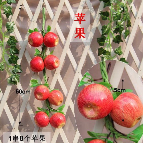 仿真蔬菜水果藤条挂串摆件农家乐装饰假大蒜玉米辣椒模型饭店吊顶 - 图2