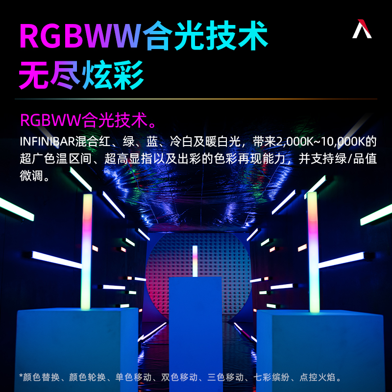 爱图仕Aputure INFINIBAR PB6 PB12全彩像素影视拍摄管灯套装 专业摄影摄像直播视频补光灯棒套装 - 图3