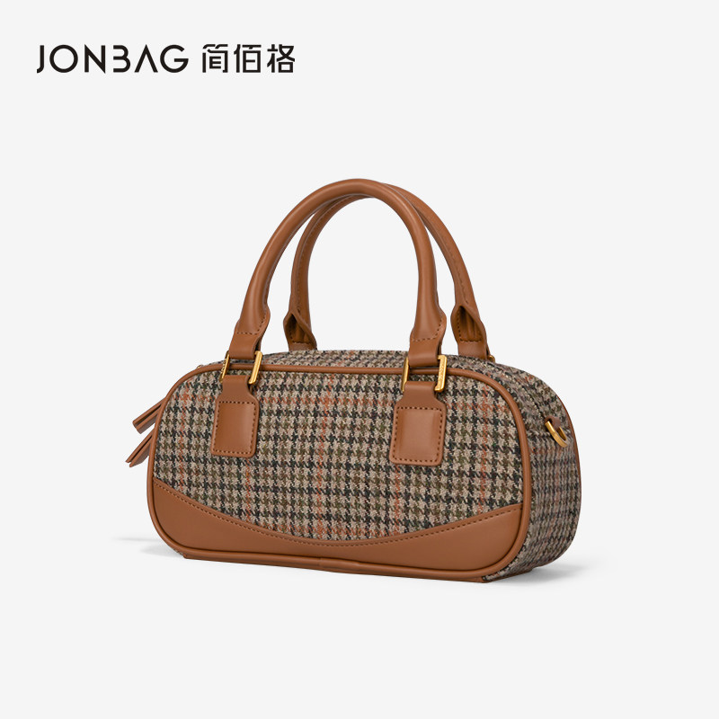 简佰格栗子2023新款小众波士顿包 简佰格女士包袋