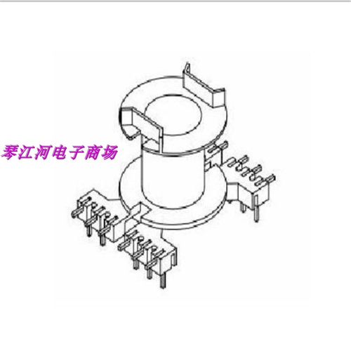 RM14骨架立式6+6针L脚高频变压器磁芯RM14变压器磁芯骨架钢夹-图0