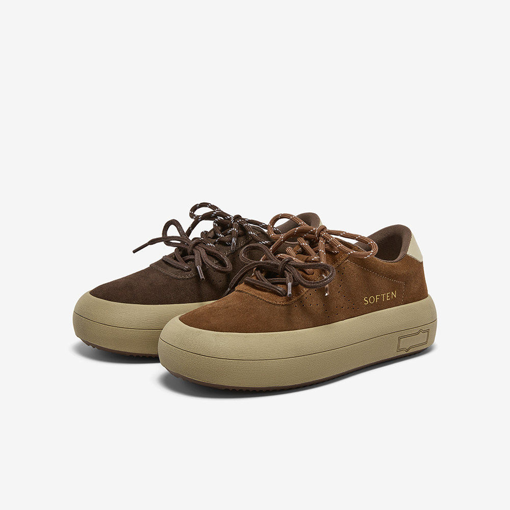 百思图2026春季商场新款真皮松糕厚底板鞋女运动休闲鞋D3797AM6,淘宝优惠券,粉丝福利购,淘宝优惠卷