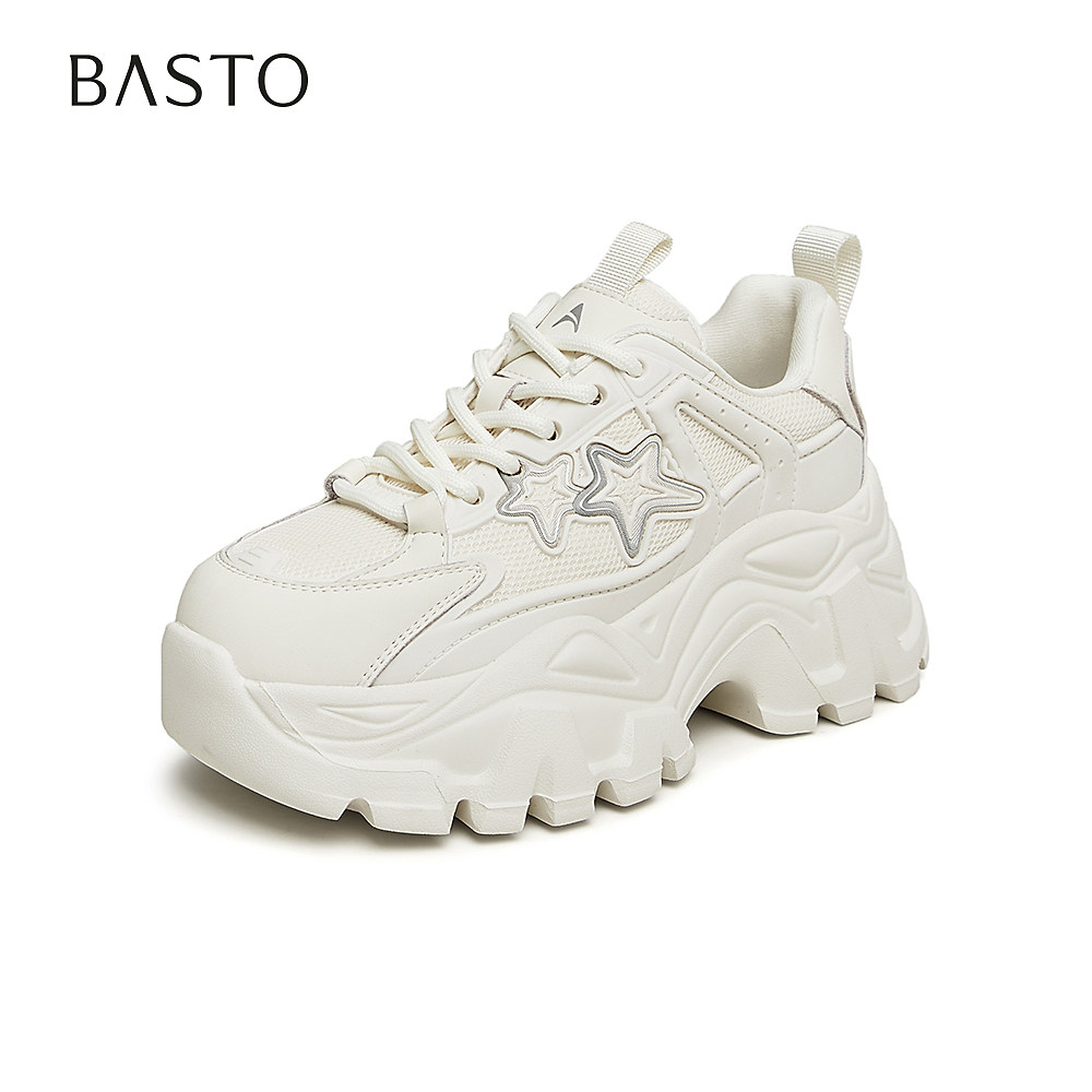 百思图春季新款时尚户外运动休闲老爹鞋厚底女休闲鞋FD129AM4,淘宝优惠券,粉丝福利购,淘宝优惠卷