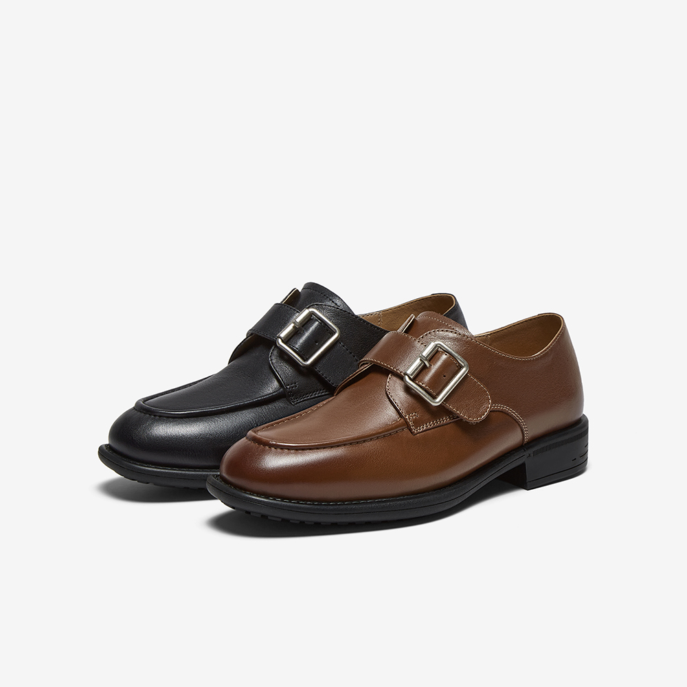 百思图2025秋季新款质感牛皮复古英伦风牛津鞋皮鞋女单鞋UTP01CM5 - 图3